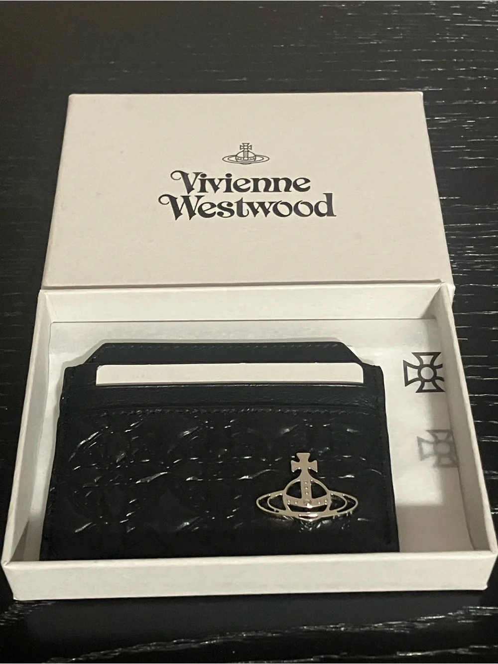 Vivienne Westwood Black Embossed Orb Card Holder